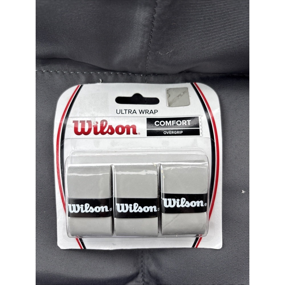 New Wilson Tennis Racket Comfort Overgrips - Ultra Wrap Gray 3 Pack